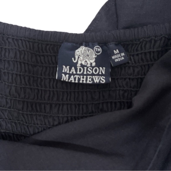 Madison Mathews ‘Mary’ Midi Sundress Dress Black Size Medium - Picture 2 of 4